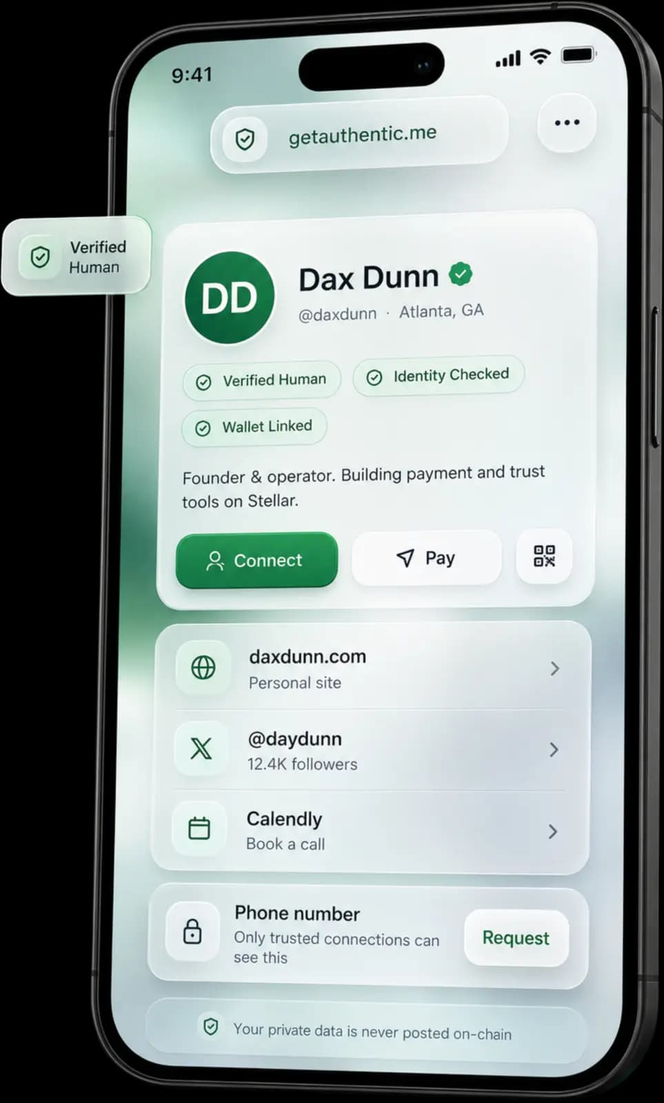 An Authentic Only verified profile — Dax Dunn, a verified human, on getauthentic.me